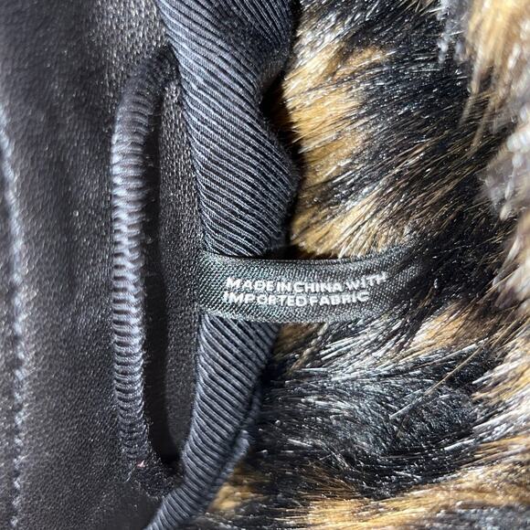 HELMUT LANG Tortoise Faux-fur Shawl-collar Belted Coat Size Small - Picture 13 of 16